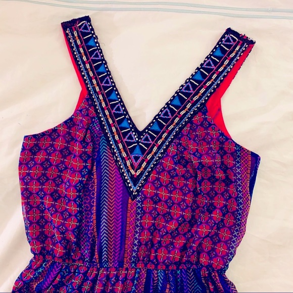 Francesca’s summer Pink Maxi Dress, V Neckline S - Picture 9 of 12